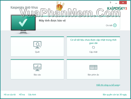 giao diện kaspersky 2015 tiếng việt